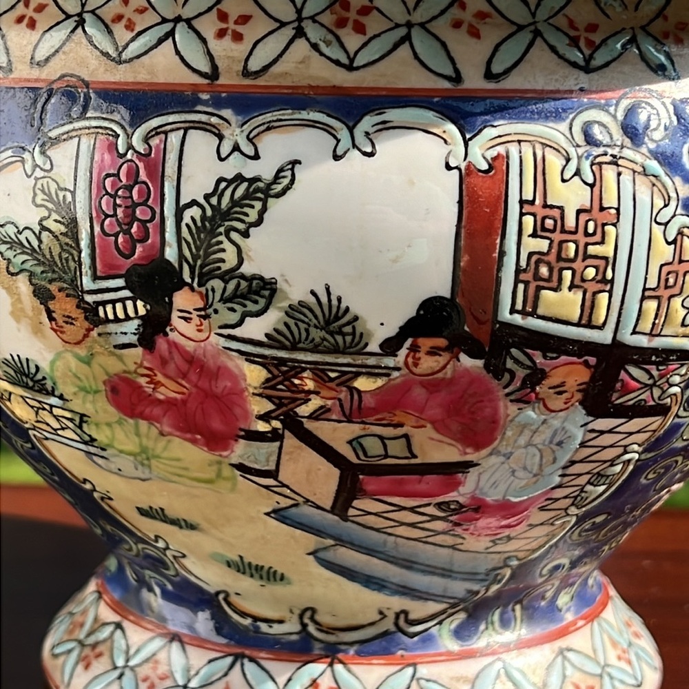 VTG Chinese Export Chinoiserie Handpainted Porcelain Large Soup Tureen Signed - Picture 7 of 17